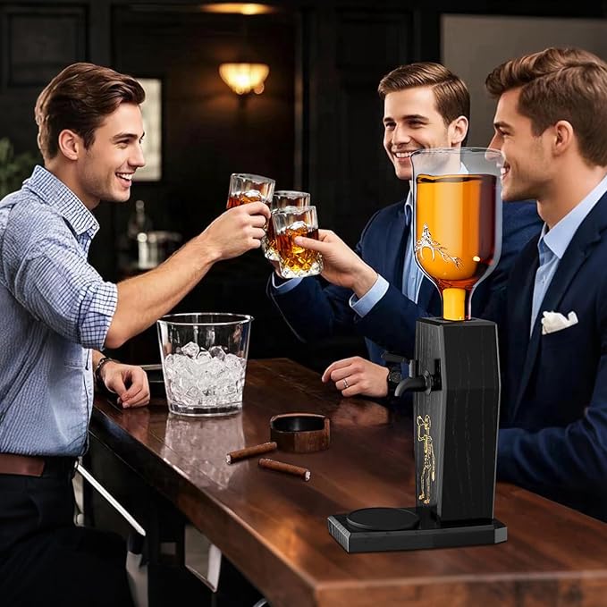 Leakproof Ash Wood Whiskey Liquor Dispenser,Novelty Alcohol Dispenser for Bourbon,Vodka, Wine and Spirits,Fun Bar Accessories for Home Bar,or Man Cave,Ideal Whiskey Gifts for Men,Father's Day
