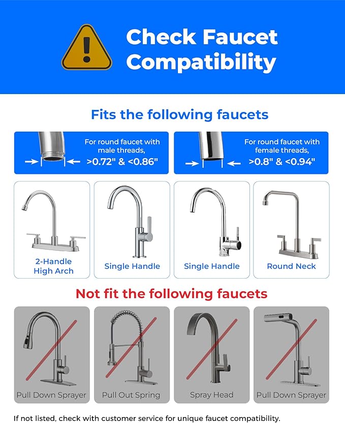 Waterdrop CTF-07 Ultra Filtration Water Filter for Sink Faucet, Countertop Water Filter System and Filter Life Reminder, Reduces Heavy Metals, Bad Odor, and 99% Chlorine, 4000 Gallons, 1 Filter