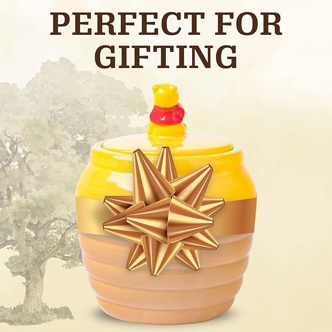 Silver Buffalo Disney Winnie the Pooh Honey "Hunny" Pot Sculpted 3D Hand Painted Ceramic Snack Cookie Jar (Small)