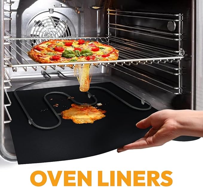 Teflon Mats Large Reusable Non Stick for Toaster Ovens, Dishwasher Safe, Oven Mat for Bottom of Oven (16" x 24", 6 Pack)