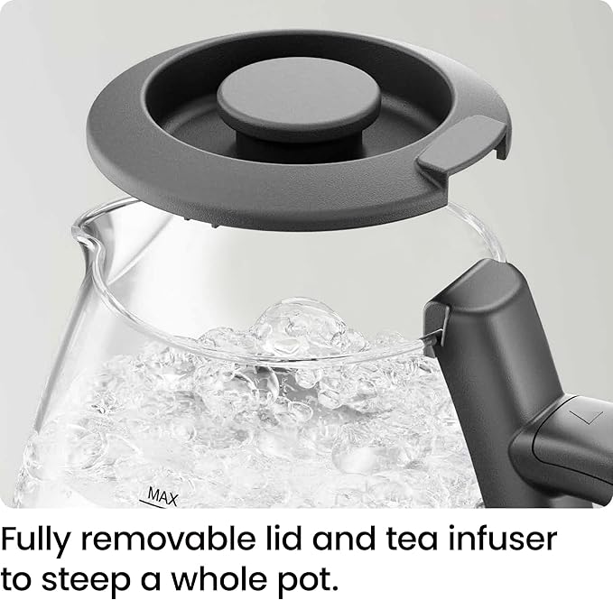 Chefman Electric Kettle with Tea Infuser, Compact 1L (4 Cups), 1500W, Removable Lid for Easy Cleaning, Boil-Dry Protection, Stainless Steel Filter, BPA Free, Auto Shut Off, Small Electric Tea Kettle