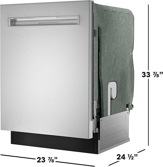 Sharp SDW6726MS 24-inch Stainless Steel Dishwasher, 47 dB Library Quiet, Third Rack, Power Wash Sprayer, 12 Place Settings,