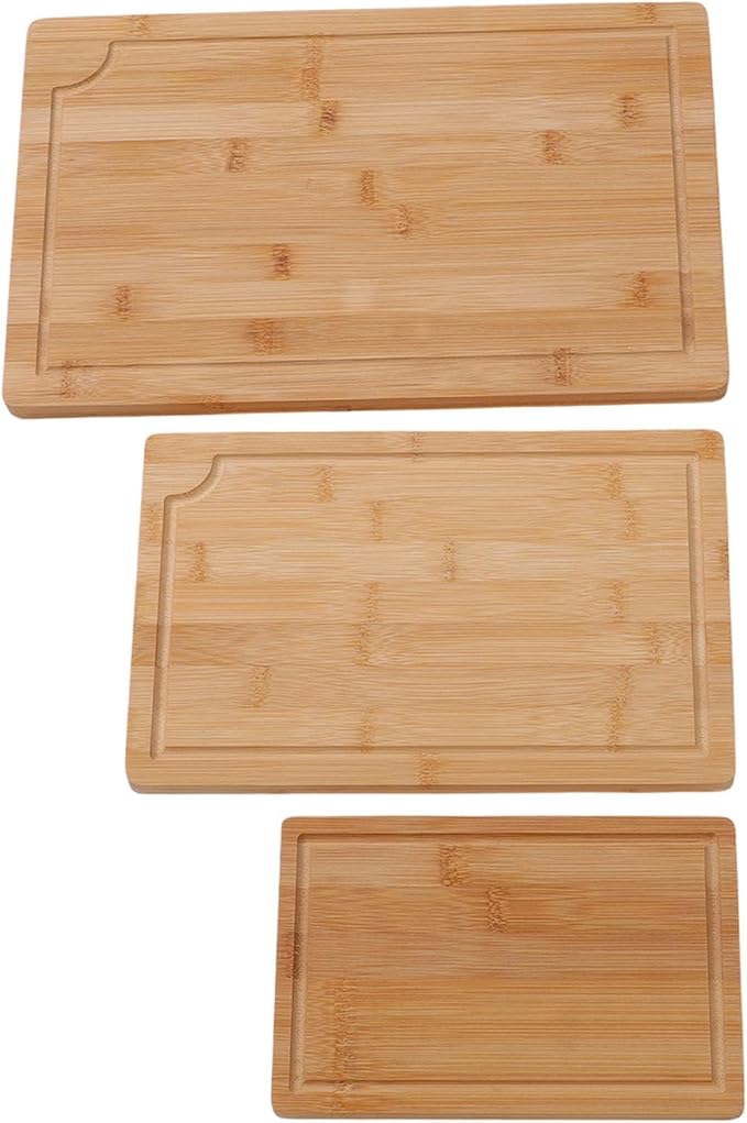Pssopp Kitchen Sorting Cutting Boards 3PCS Wood Chopping Boards, Kitchen Sorting Cutting Smooth Charcuterie Butcher Blocks for Serving Meat Fruit Vegetables Cheese Food