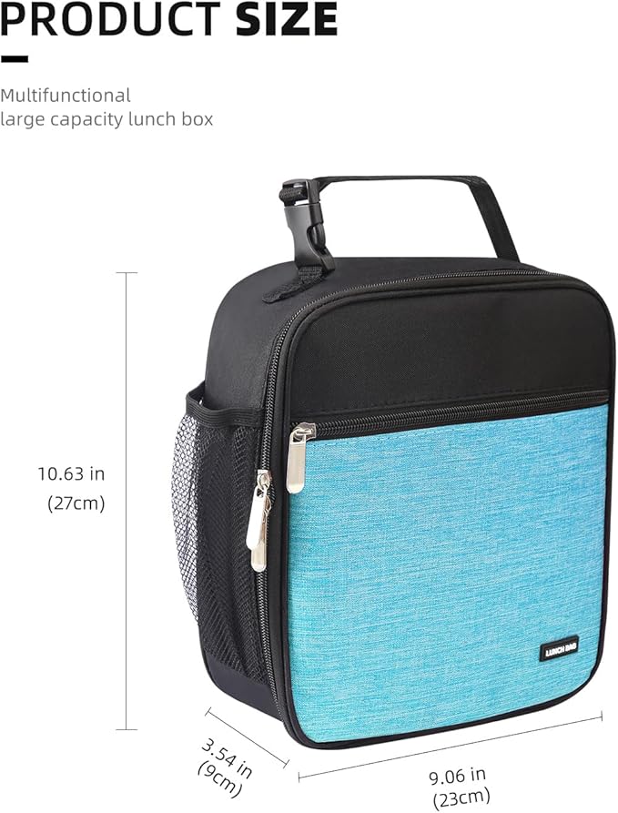 Lovoeo Lunch box Lunch bag for men women Insulated Lunchbox Lunch bags for Work Picnic Travel (Thicken blue)