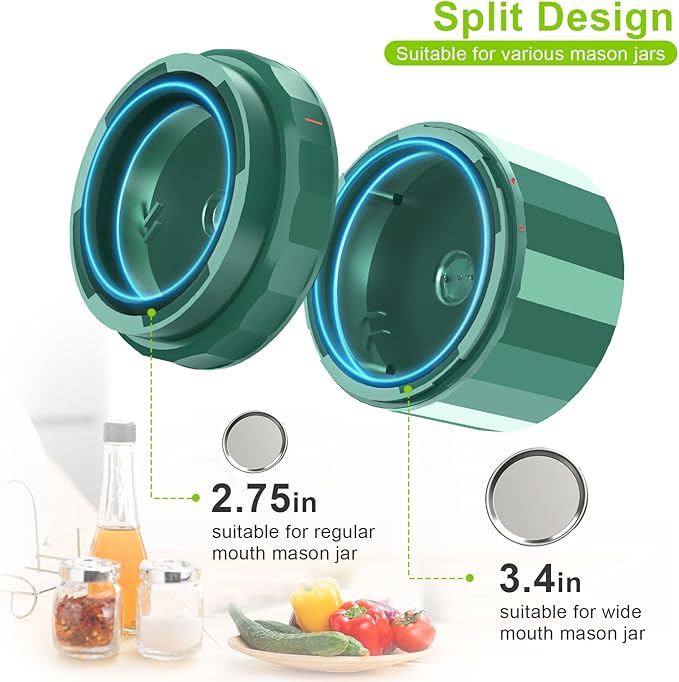 UNERVER M11 Electric Mason Jar Vacuum Sealer Kit - Vacuum Sealer for Wide & Regular Mouth Canning Jars