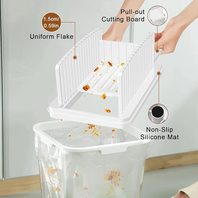 Kiss Core Upgrade Pull Out Bread Slicer for Homemade Bread, Foldable Bread Slicing Guide,Removable Cutting Board, Slice Evenly, Bread cutter slicer Suitable for Bread Making Supplies