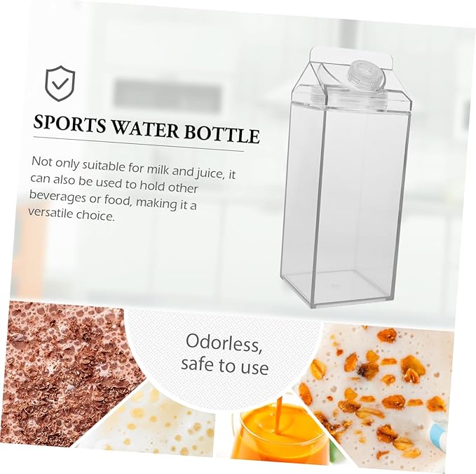 Garneck Leakproof Milk Carton Water Bottle 64Oz Portable Reusable Juice Container with Silicone Seal Large Capacity for Outdoor Sports and Home