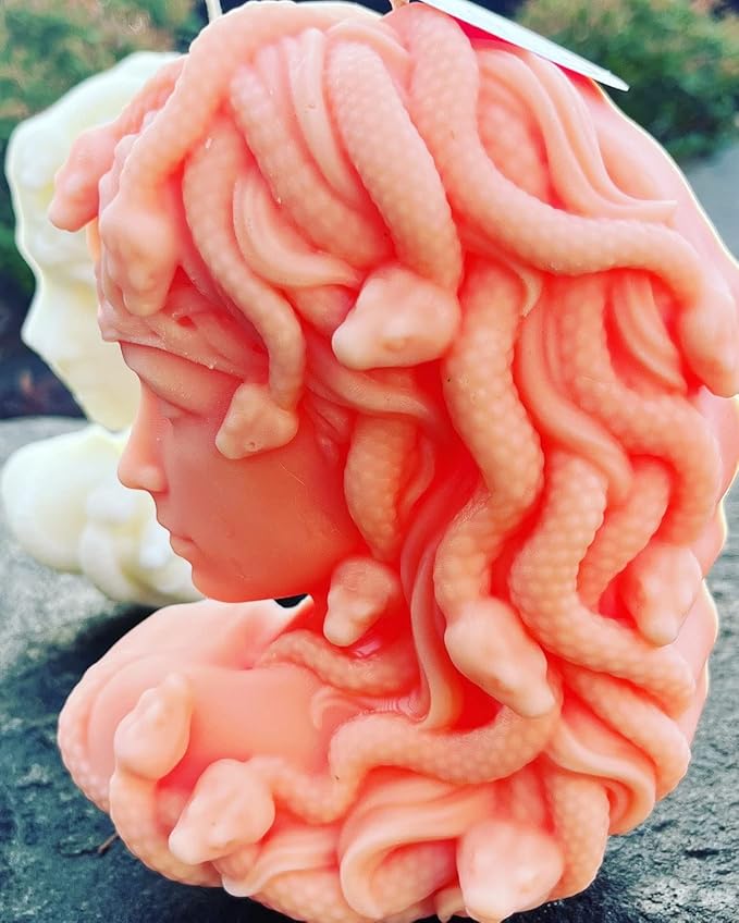 Large Realistic Medusa Snake Hair Face Silicone Molds, DIY Goddess Molds for Candle Making, Abstract face Aroma Gypsum Molds for Home Decor Art Crafts