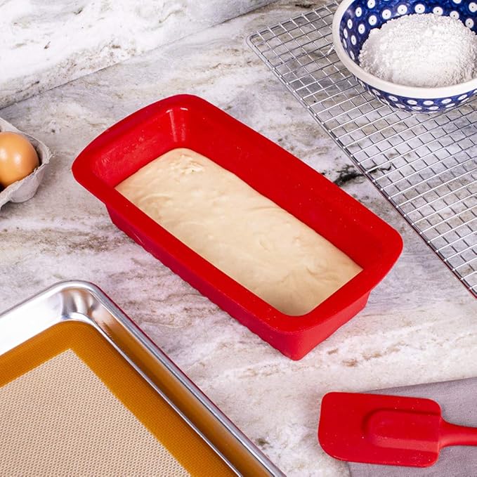 Mrs. Anderson's Baking Silicone Loaf Bread Pan, Non-Stick European-Grade Silicone