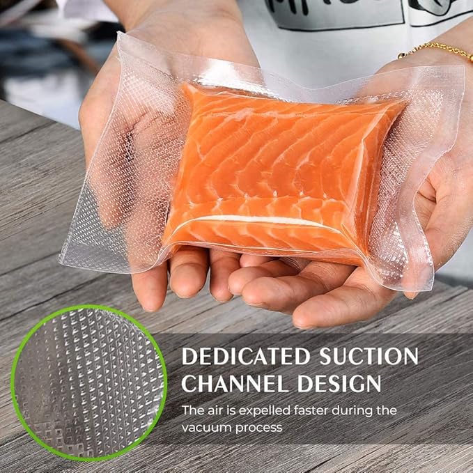 Vacuum Sealer Bags for Food - Seal a Meal Bags Rolls - 8inx20 Rolls 2 Pack - XinBaoLong Commercial Grade Heavy Duty BPA Free Great for Vac Storage