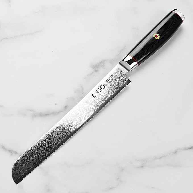 Enso SG2 Bread Knife - Made in Japan - 101 Layer Stainless Damascus, 9"