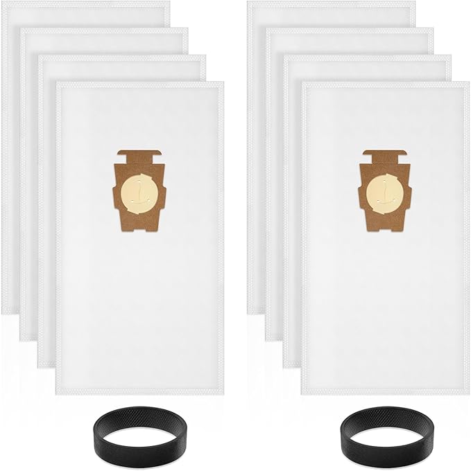 204814 Micron Magic HEPA Filter Plus Vacuum Bags for Kirby Avalir, Avalir 2, Sentria, Sentria II, Ultimate G, F-Style & Twist-Style Vacuums 204811 205814 205811 (8 Bags + 2 Belts)