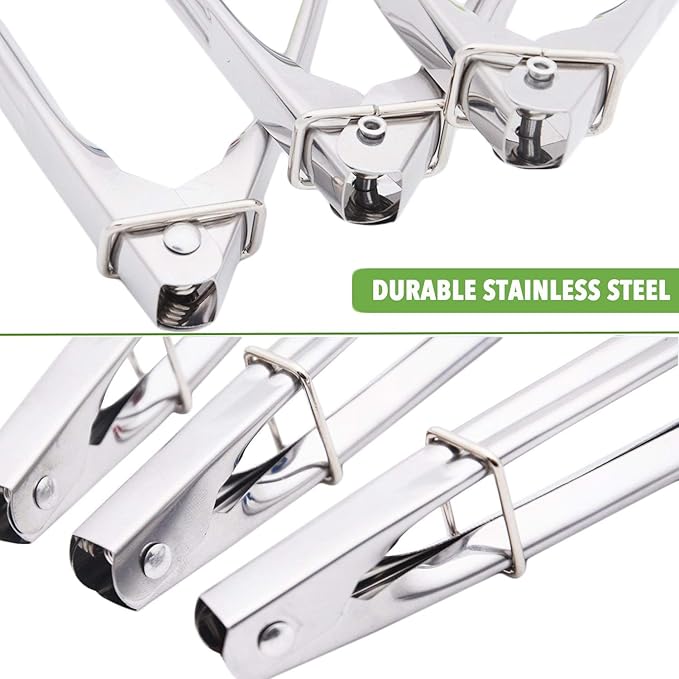 7-Inch Serving Tongs with Silicone Tips Clam Shell Mini Tongs, Set of 3 (Pink)