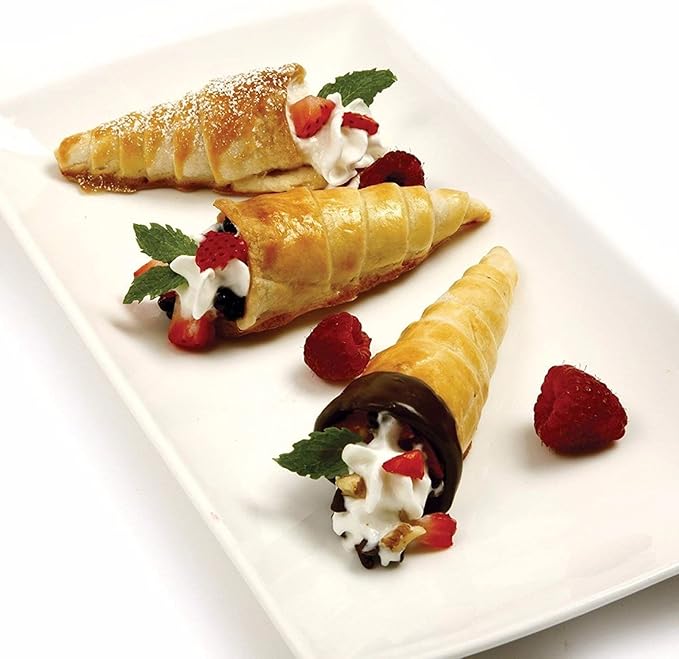 30 PCS Non-Stick Stainless Steel Cream Horn Molds - Large, 5" Big Size for DIY Cooking Danish Pastry, Lady Lock, Croissant, Ice Cream Egg Roll