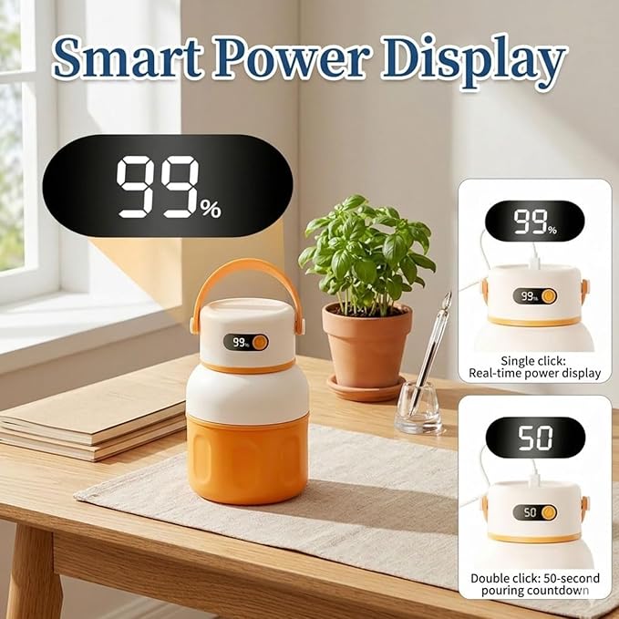 Portable Electric Juicer Cup with Zero Cord Hassle, Leakproof USB-C Rechargeable with Dual Lid Design, Personal Portable Juicer Blender for Gym, Office, Travel and Outdoors (1000ml/33.81oz)
