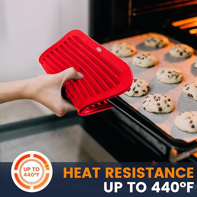 Silicone Trivet Mats 4 Heat Resistant Pot Holders Multipurpose Non-Slip Hot Pads for Kitchen Potholders, Drying mat, Jar Opener, Spoon Holder, Coaster.(Crimson red)