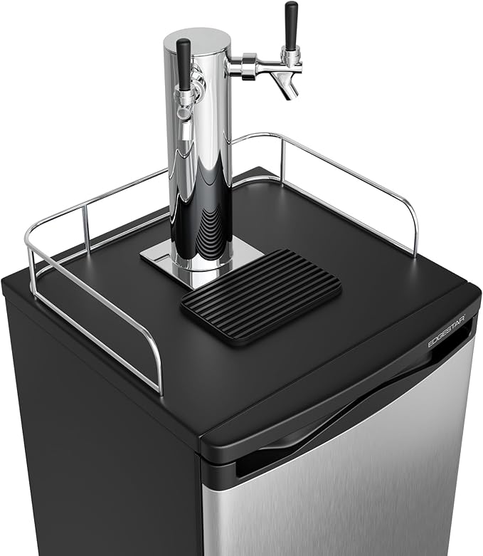 EdgeStar KC2000SSTWIN Full Size Stainless Steel Dual Tap Kegerator & Draft Beer Dispenser - Stainless Steel