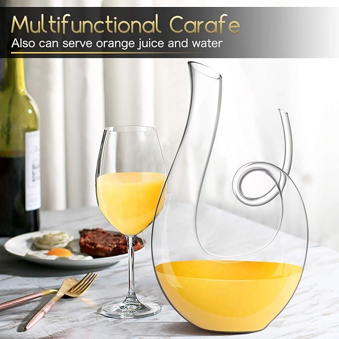 Wine Decanters, 1.2L Swan Decanters for Wine, Lead-free Wine Carafes, Clear