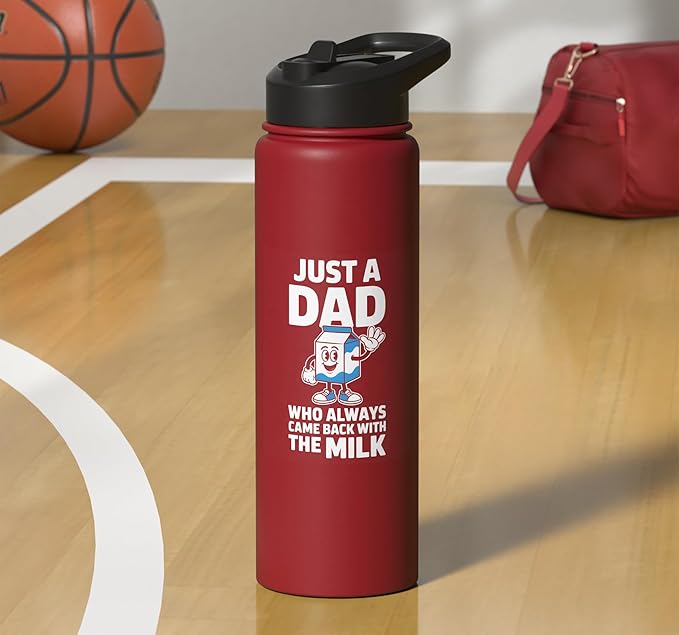 Just A Dad Who Always Came Back With The Milk Stainless Steel Insulated Water Bottle