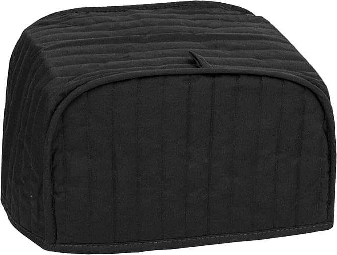 RITZ Premium Universal Two Slice Toaster Cover, 11.25" x 5.75" x 7", Polyester and Cotton Quilted, Fingerprint Protector, Super Soft Appliance & Dust Cover, Appliance NOT Included, Black