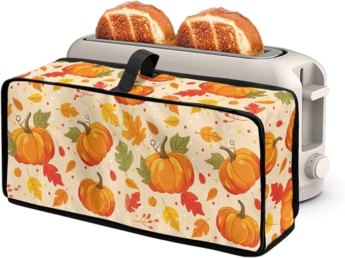 Toaster Cover 2 Slice Pumpkin Toaster Covers 2 Slice Long Slot Slim Dust Cover Thanksgiving Decor Machine Washable Thin Small Appliance Covers for Kitchen