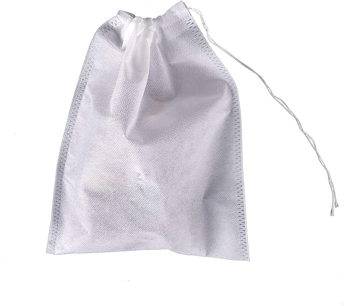 TamBee 8" x 10" Tea Bags DIY Disposable Bag Reusable Tea Bags for Loose Tea Empty Drawstring Seal String Bag Non Woven for Coffee Cook Bath Desiccant 100 Pcs