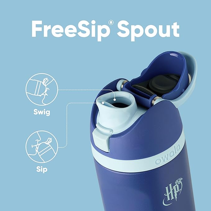 Owala Harry Potter FreeSip Insulated Stainless Steel Water Bottle with Straw, BPA-Free Sports Water Bottle, Great for Travel, 24 Oz, Ravenclaw