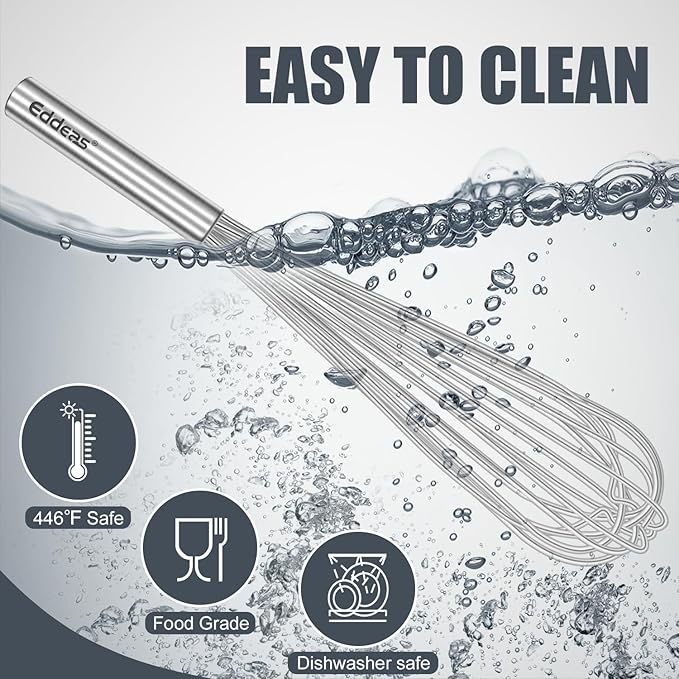 17in Large Whisk,Heavy Duty whisk, Stainless Steel whisk Suitable for Mixing Thick batter, Dry Ingredients and Seasonings.Accessories for professional commercial kitchens.