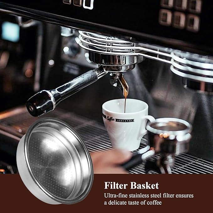 2 Pack 51mm Stainless Steel Coffee Filter Basket, Espresso Portafilter Machine Parts Compatible with CASABREWS, Gevi (2, One Cup)