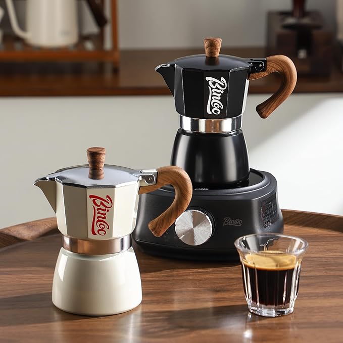 Espresso Maker Stovetop, Moka Pot 3 Cups, Espresso Pot Classic Italian Coffee Maker,Single Safety Valve (Blue, 3 Cup)