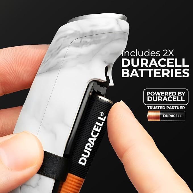 Zulay Kitchen Patented Tornado Triple Whisk Milk Frother with 4 Duracell Batteries – Handheld Foam Maker for Coffee, Lattes, Matcha & Hot Chocolate – Rich, Creamy Froth in Seconds - Marble