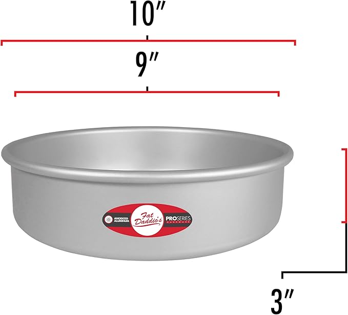 Fat Daddio's PCC-93 Anodized Aluminum Round Cheesecake Pan, 9 x 3 Inch