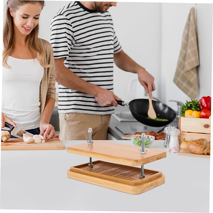 Alipis Bamboo Tofu Press Drip Tray Adjustable Tofu Maker Efficient Kitchen Tool for Soybean Curd
