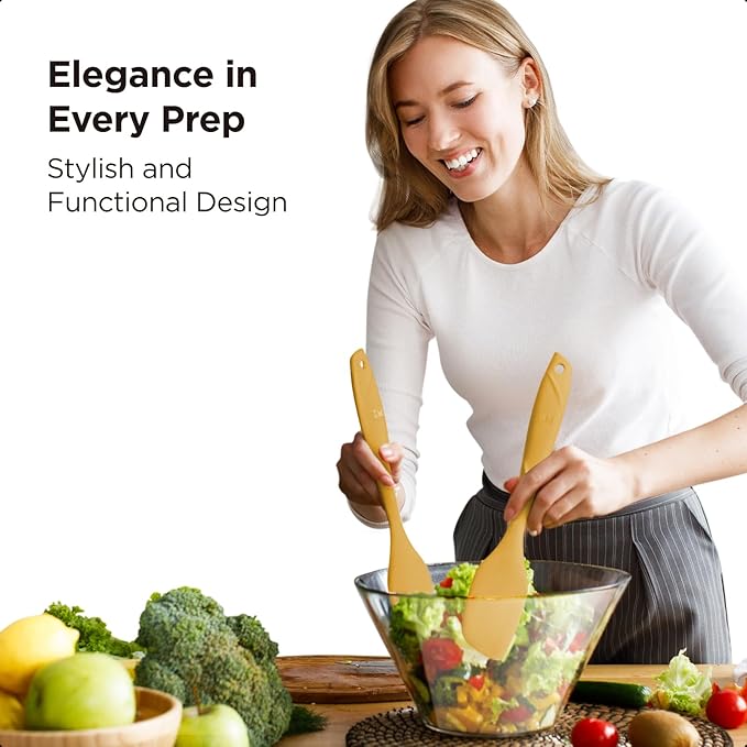 Kitchen Mama WaltzGrip Platinum Silicone Scraping Spatula: Heat Resistant, Seamless, Non Stick for Frying Pan Cookware, Safe, Flexible Bowl Scraper - Ideal for Mixing, Baking, Stirring (Yellow)