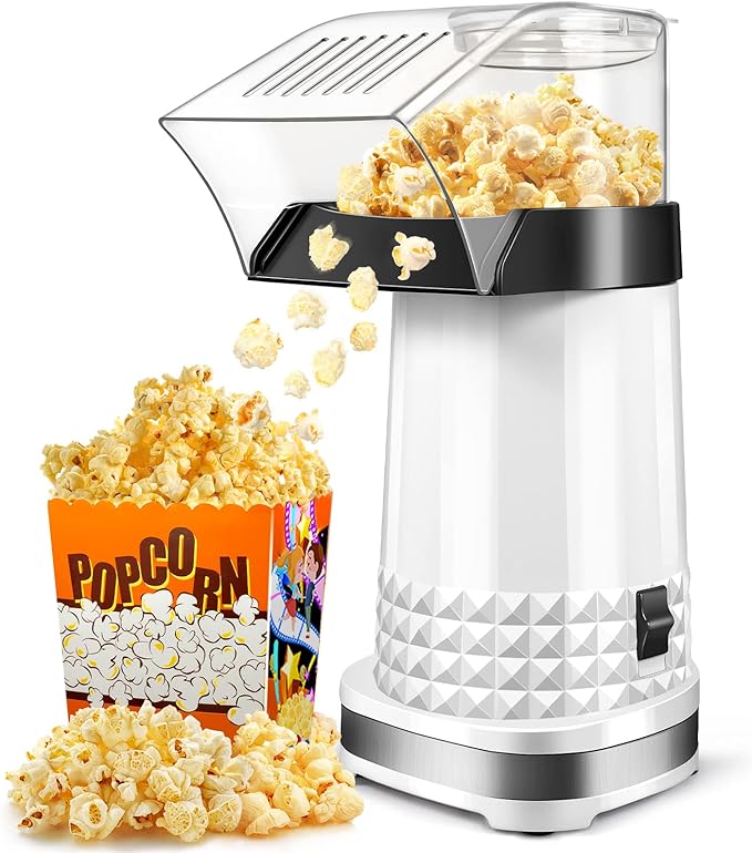 Air Popcorn Popper Maker with Measuring Cup to Melts Butter, Fast & Easy Popcorn Machine for Family Gathering, No Oil, Easy to Clean & Maintain