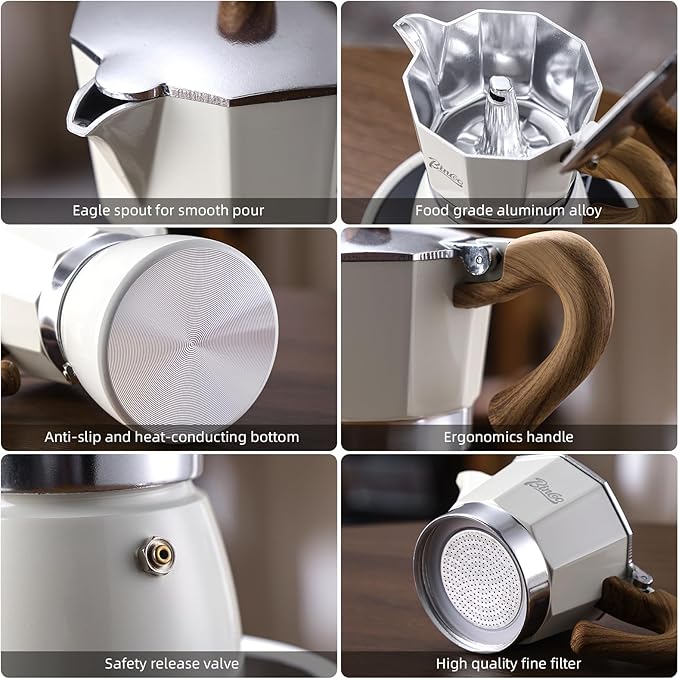 Bincoo Espresso Maker Stovetop,Camping Moka Pot 2 Cup/120ML,Stove Top Espresso Italian Coffee Maker,Easy to Use
