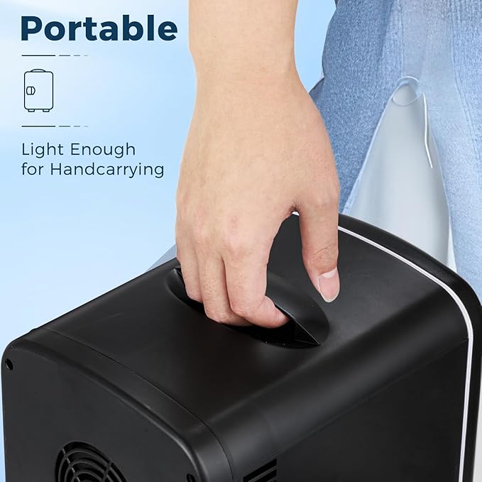 Antarctic Star 4L Makeup Mini Refrigerator With Mirror for Bedroom, Car, Office & Dorm, Portable Small Cooler for Cosmetics, Skin Care, Black