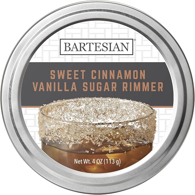 Bartesian Sweet Cinnamon Vanilla Sugar Cocktail Glass Rimmer - Dessert Cocktails Flavored Sweet Rimming Garnish for Bar Drink Glasses - Professional Home Bartending Mixology Supplies