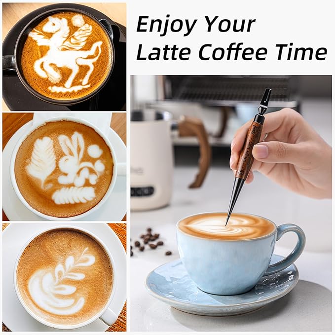 Bincoo Milk Frothing Pitcher,Espresso Milk Frothing Pitcher Stainless Steel 20oz/600ML Coffee Milk Frother Cup with Latte Art Pen