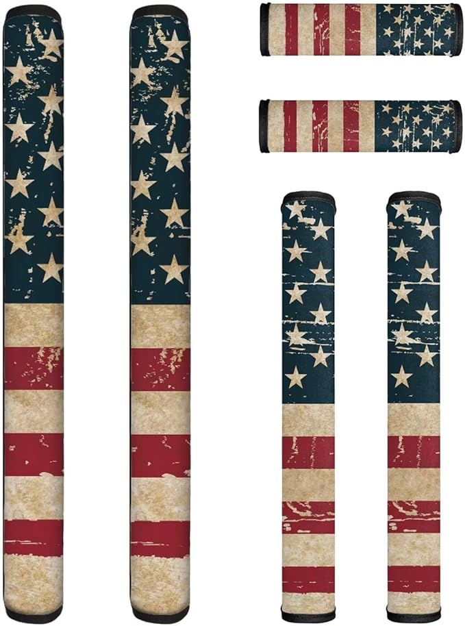 6 Pieces Refrigerator Door Handle Covers, Appliance Gloves Non-Slip for Ovens Dishwashers Keep Kitchen Appliance Clean for Indoor Home Decoration, American Flag Retro