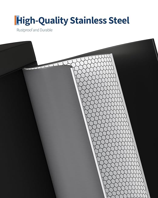 GarveeHome 1.6 Gal Step-On Trash Can, Stainless Steel Small Bathroom Garbage Bin with Soft Close Lid, Slim Space-Saving Design, Removable Inner Bucket for Bathroom, Bedroom, Office, Black