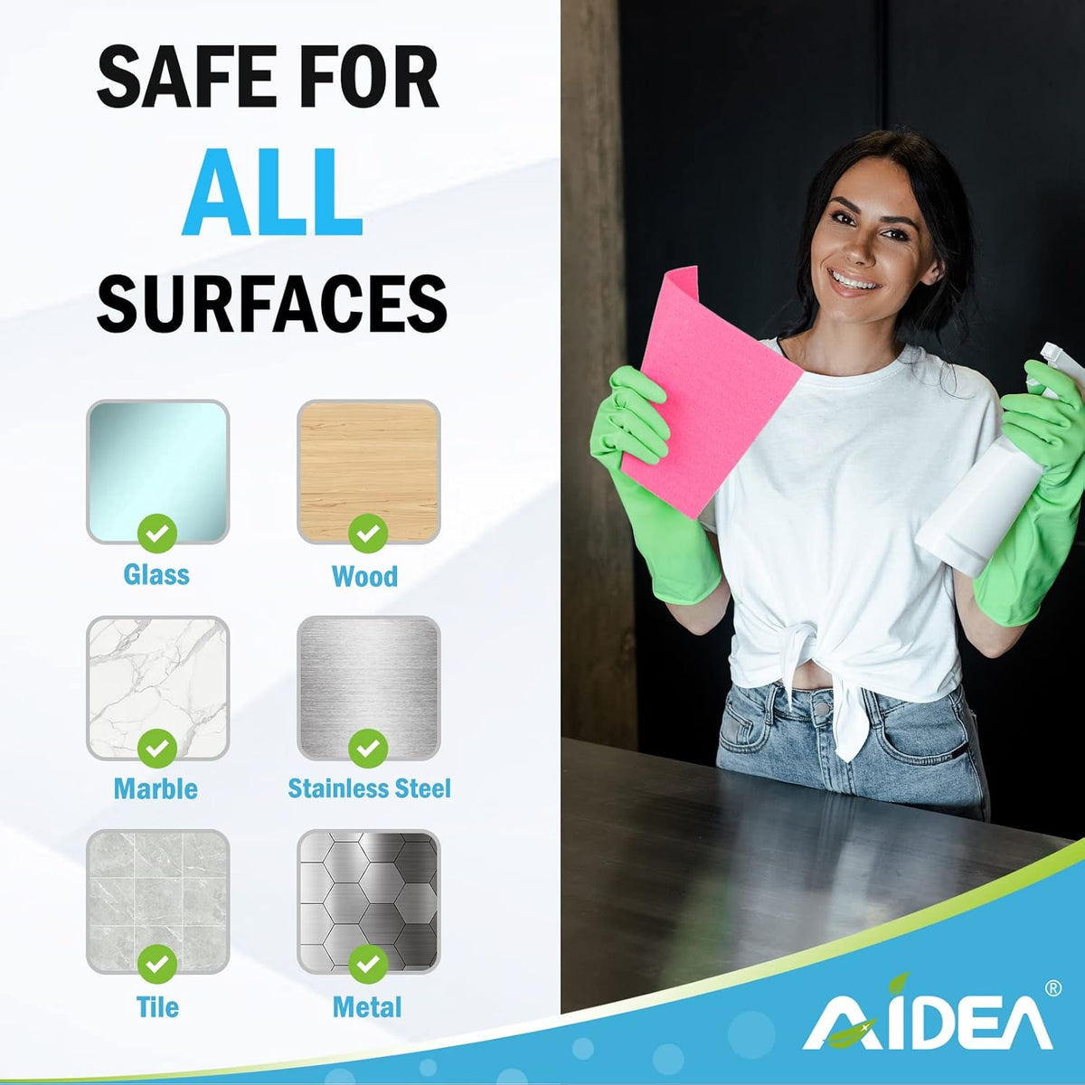 AIDEA Swedish Dishcloths for Kitchen-10PK, Absorbent Sponge Dish Cloth, Dishcloths for Washing Dishes, Reusable Paper Towels Dish Cloths, Swedish Towels for Home, Kitchen, Glass, 7" x 6"