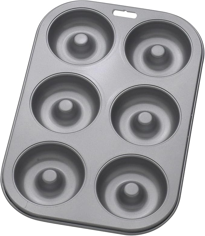 Mrs. Anderson's Baking 6-Cup Donut Pan, Carbon Steel with Non-Stick Coating, PFOA Free, 10.5-Inches x 7-Inches