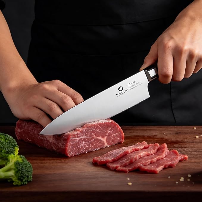imarku 3 Pieces Knife Set, Japanese High Carbon Stainless Steel Chef Knife Set, Professional Chef Knives with Ergonomic Pakkawood Handle, Ultra Sharp Cooking Knives for Kitchen & Home Cooking
