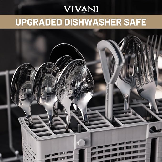 VIVANI Gold Silverware Set for 4, 16-Piece Stainless Steel Flatware Sets, Gold Utensils Set, Cutlery Set, Knife Spoons and Forks Set for Home, Restaurant, Dorm, Dishwasher Safe