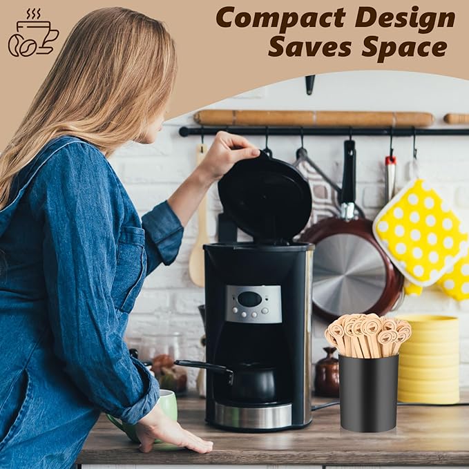100 PCS Coffee Stirrer and Holder Set 6 inch Wooden Coffee Stirrers with Round Ends Disposable Coffee Stir Sticks Beverage Stirrer Sticks Plastic Drink Stirrer Holder for Cafe Drink Stations Bar