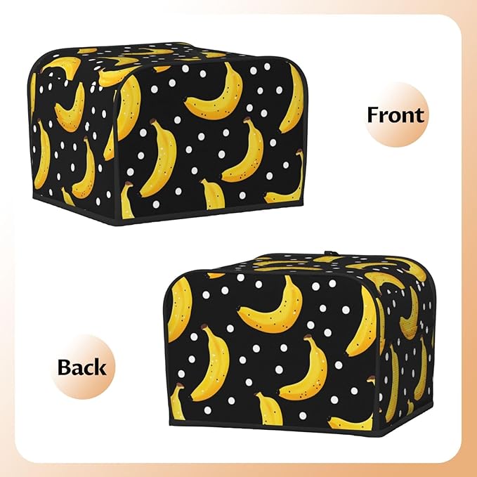 Cute Bananas Covers for Toasters 4 Slice,Cute Funny Bread Machine Cover with Handle,Washable Stain Resistant Kitchen Small Appliance Cover Dining Decor