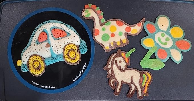 Pancake Pals for Kids - Set of 6 Pancake Art Templates Children + Bonus Interactive Cookbook w/QR Codes to Access Free Virtual Follow-Along Cooking Classes - Boys Girls Teens Tweens, Baking