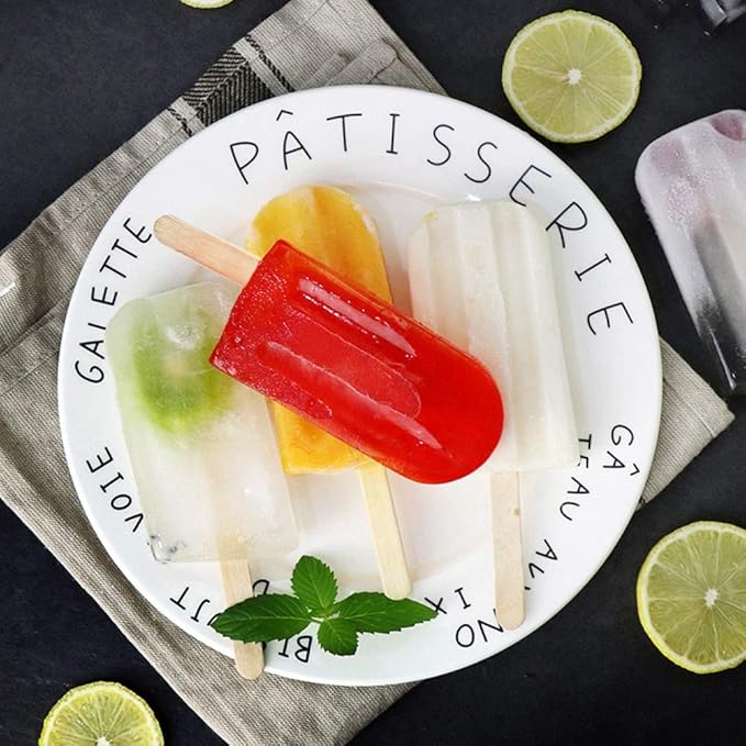 6 Pcs Stainless Steel Popsicle Molds, Ice Pop Molds with Holder, Stainless Steel Reusable Homemade Popsicle Maker with 50 Wooden Sticks and 6 Silicone Seals and 20 Pop Bags, Cleaning Brush