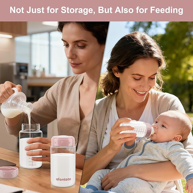 Breastmilk Storage Bottle Compatible with Spectra S1/S2/SG/9Plus /Motif Luna Flange, 9.5oz Wide-Neck Spectra Bottles for Pumping, Baby Bottle Storage with Lid Fit Momcozy Breast Milk Cooler 22oz, Pink